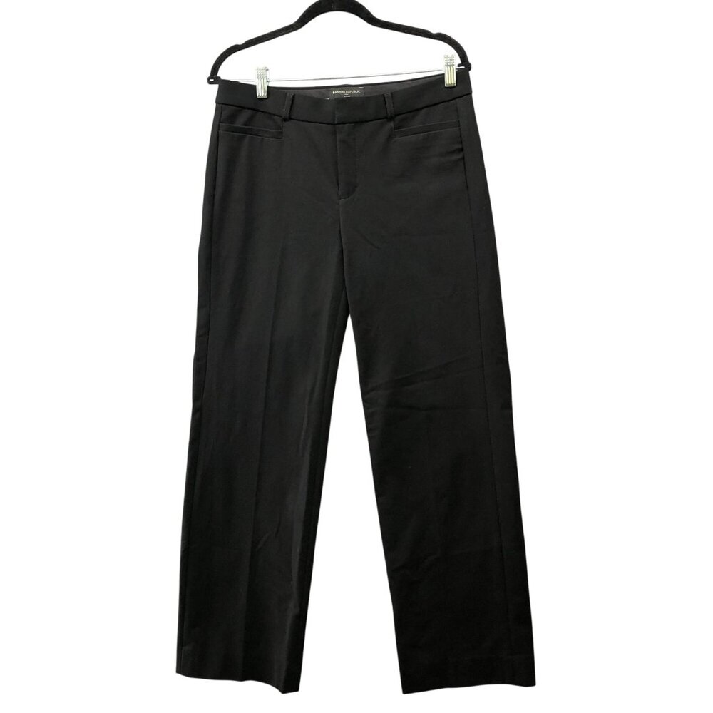 Banana Republic Sloan Dress Pants Womens 6 Black Straight Leg Relaxed Mid Rise